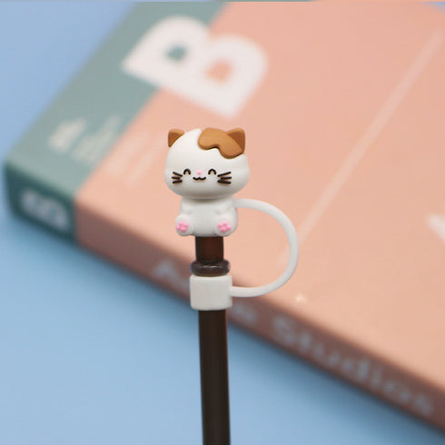 Cute Cartoon Silicone Straw Cap Dust PlugTumbler Straw Toppers for Tumblers, Dust-Proof Drinking Straw Caps for Reusable Straws Tips